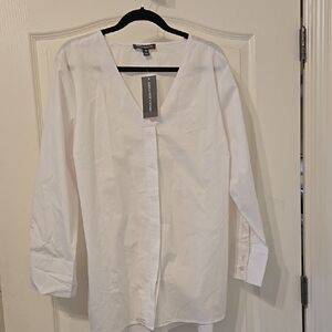 Alexander Jordan White Long Sleeve Button Up Shirt